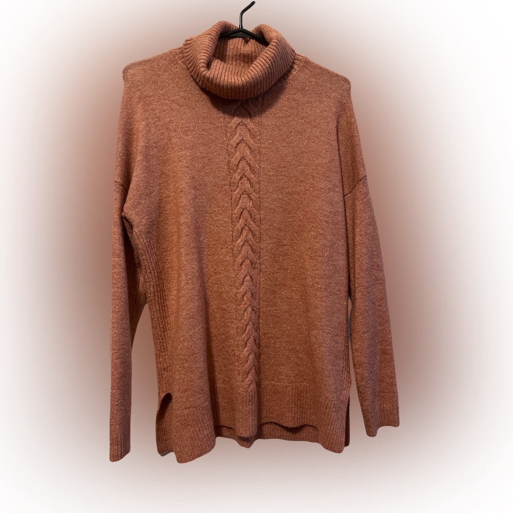 Pink knit turtle neck